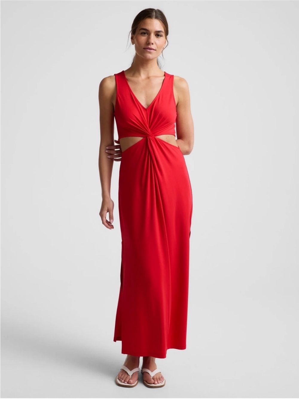 Red Twist-Front Cutout Maxi Dress - Women